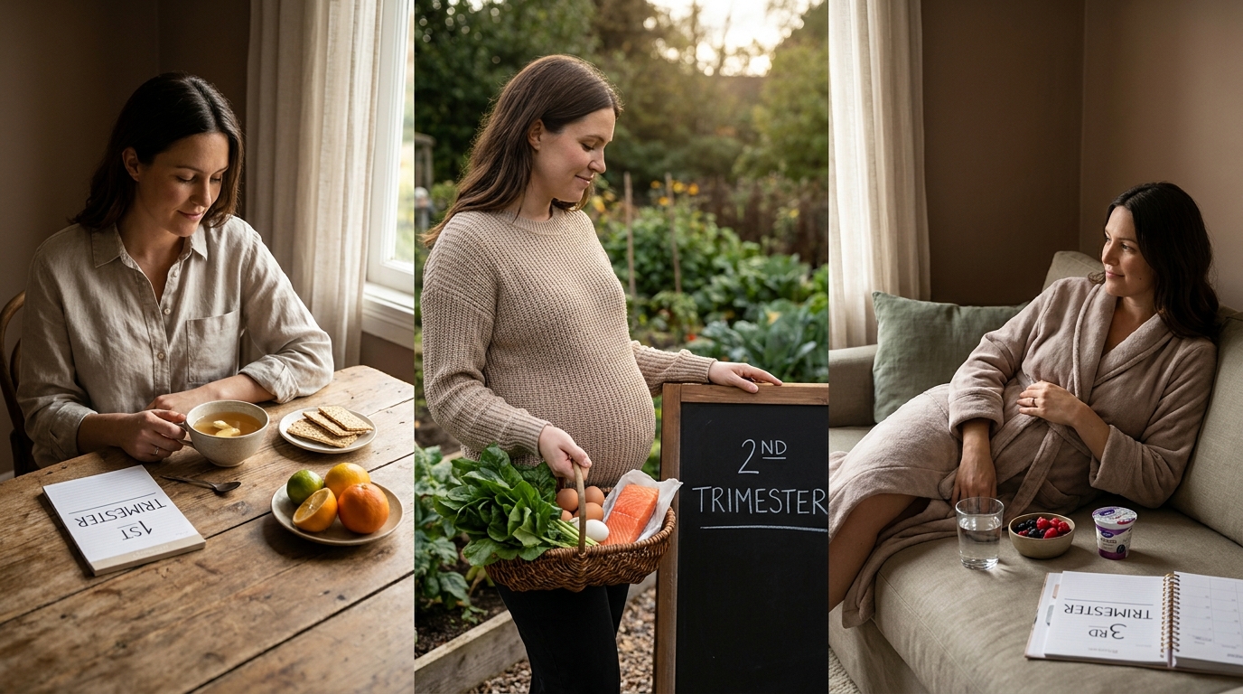 How should my diet change each trimester?
